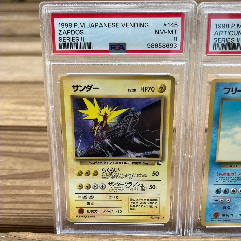 Japanese Vending Series 2 1998 Pokémon Zapdos,Articuno and Moltres! PSA graded!